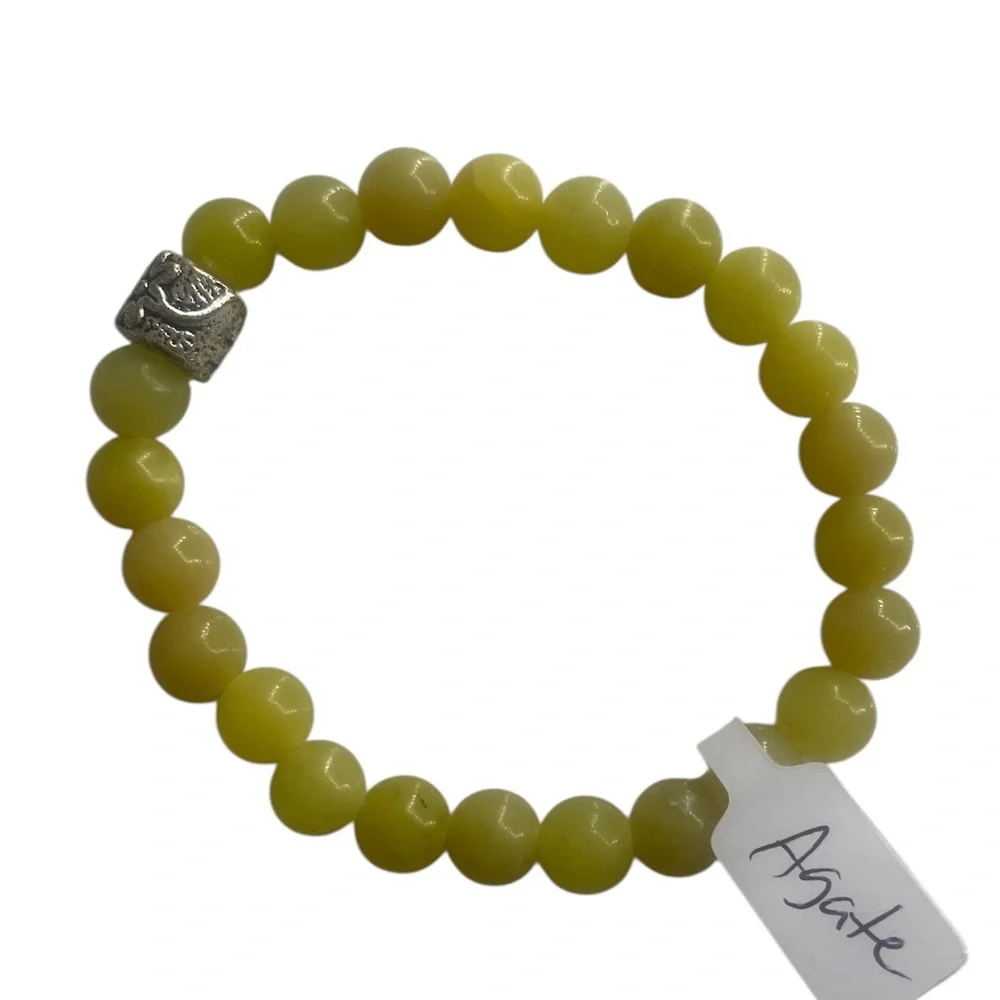 Yellow agate gemstone bracelet - Picture 6 of 6